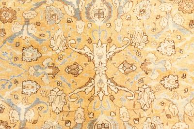 Authentic Persian Khorassan Orange Yellow Handmade Wool Rug