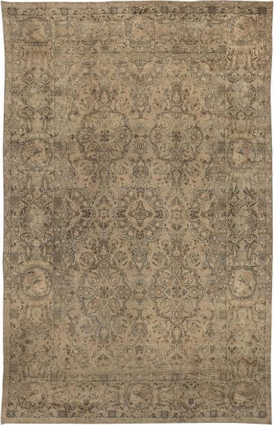 Authentic Persian Kirman Botanic Handmade Wool Rug