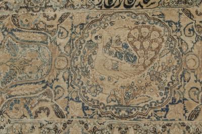 Authentic Persian Kirman Botanic Handmade Wool Rug