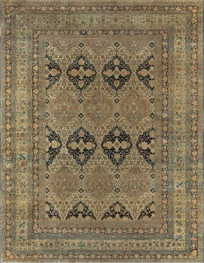 Authentic Persian Kirman Handmade Wool Rug Size Adjusted 