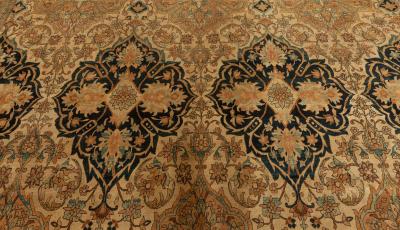 Authentic Persian Kirman Handmade Wool Rug Size Adjusted 