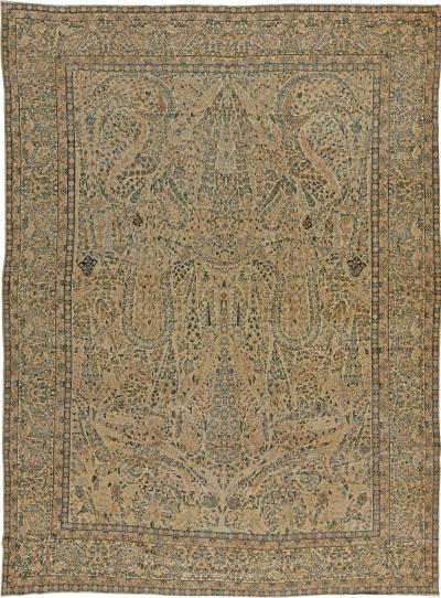 Authentic Persian Kirman Handwoven Wool Carpet