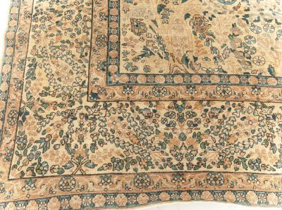 Authentic Persian Kirman Handwoven Wool Carpet