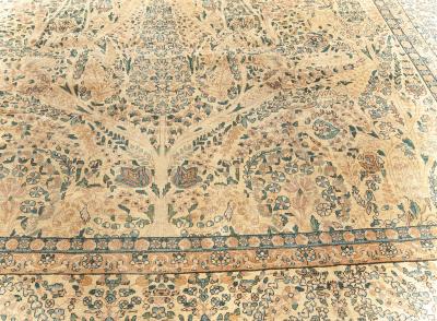 Authentic Persian Kirman Handwoven Wool Carpet