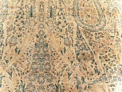 Authentic Persian Kirman Handwoven Wool Carpet
