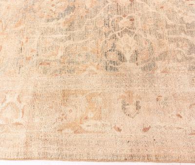 Authentic Persian Tabriz Beige Green Handmade Wool Rug