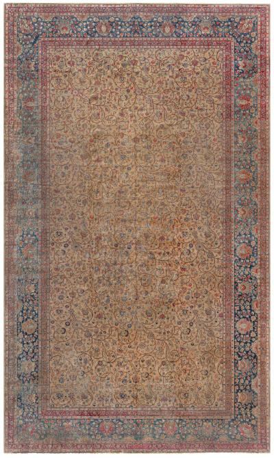 Authentic Persian Tabriz Botanic Handmade Wool Rug