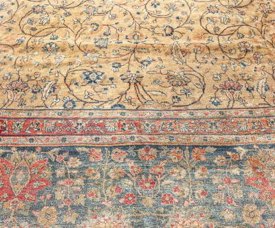 Authentic Persian Tabriz Botanic Handmade Wool Rug