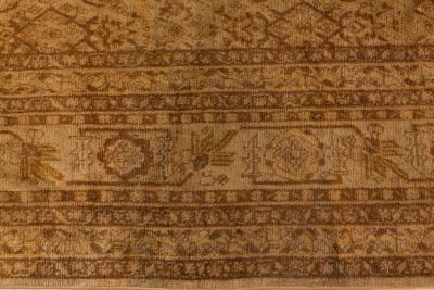 Authentic Persian Tabriz Brown Handmade Wool Rug