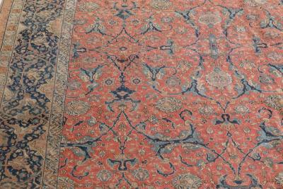 Authentic Persian Tabriz Pink Handmade Wool Rug