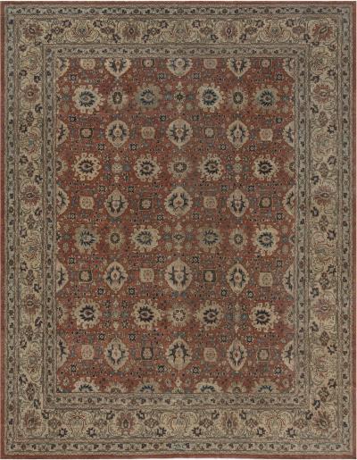 Authentic Persian Tabriz Red Handmade Wool Carpet