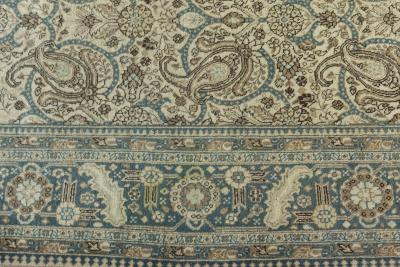 Authentic Persian Tabriz Rug in Beige Blue Brown Gray