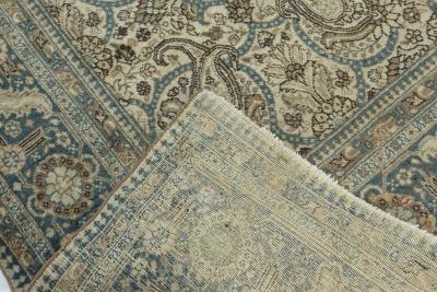 Authentic Persian Tabriz Rug in Beige Blue Brown Gray