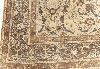 Authentic Persian Tabriz Rug in Beige Blue Brown and Gray