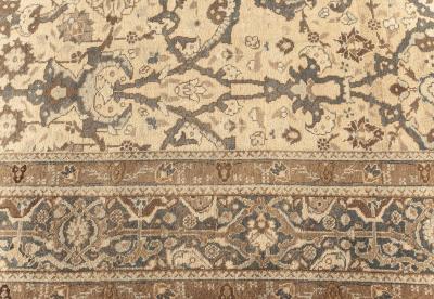 Authentic Persian Tabriz Rug in Beige Blue Brown and Gray