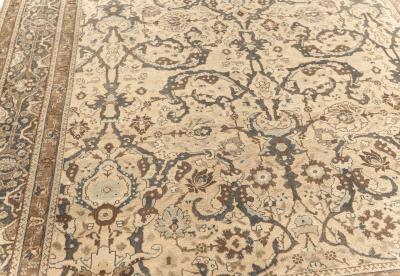 Authentic Persian Tabriz Rug in Beige Blue Brown and Gray