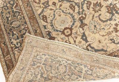Authentic Persian Tabriz Rug in Beige Blue Brown and Gray