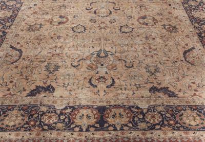 Authentic Persian Tabriz Silk Rug in Blue Brown Green Orange Pink Purple