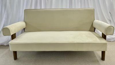 Authentic Pierre Jeanneret Upholstered Bridge Sofa Mid Century Modern Markings