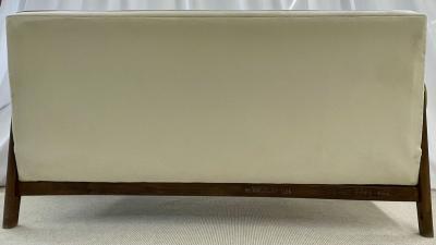 Authentic Pierre Jeanneret Upholstered Bridge Sofa Mid Century Modern Markings