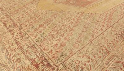 Authentic Red Handmade Turkish Ghiordes Rug from the 19th Century