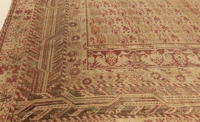 Authentic Red Handmade Turkish Ghiordes Rug from the 19th Century