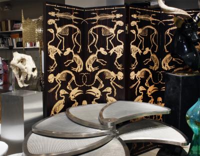 Authentic Tiger Skull Mounted on Brushed Steel Base 1970s