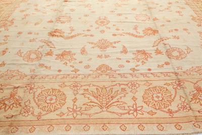 Authentic Turkish Oushak Beige Handmade Wool Rug
