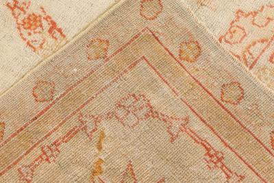 Authentic Turkish Oushak Beige Handmade Wool Rug
