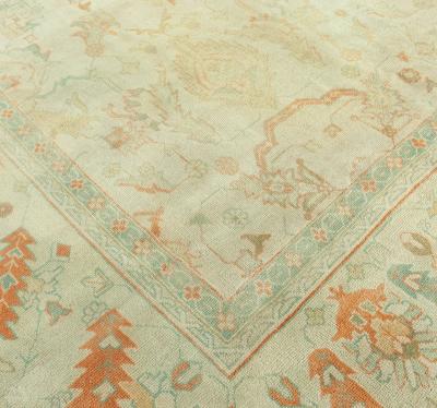 Authentic Turkish Oushak Handmade Wool Rug Size Adjusted 