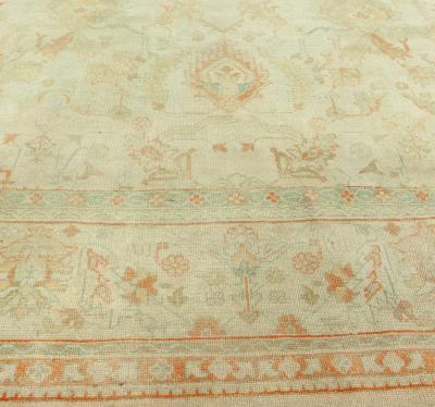 Authentic Turkish Oushak Handmade Wool Rug Size Adjusted 
