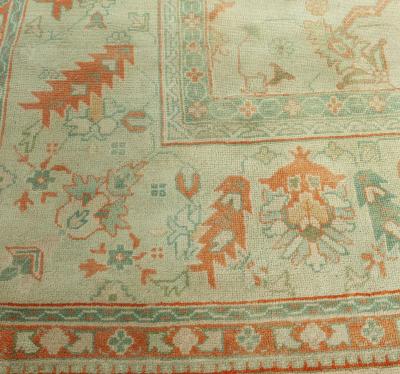 Authentic Turkish Oushak Handmade Wool Rug Size Adjusted 