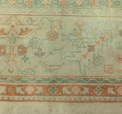Authentic Turkish Oushak Handmade Wool Rug Size Adjusted 