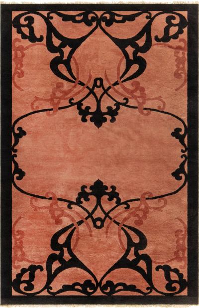 Authentic Vintage Chinese Art Deco Wool Rug