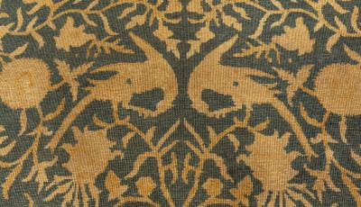 Authentic Vintage Indian Animal Botanic Handmade Wool Rug