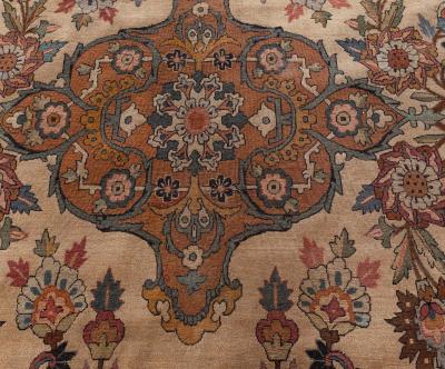 Authentic Vintage Persian Kirman Floral Handmade Wool Rug