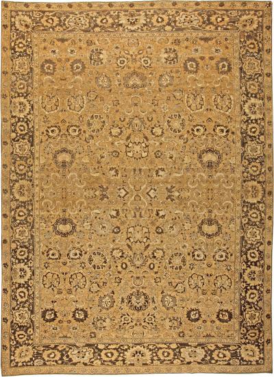 Authetic Indian Amritsar Tan Brown Hand knotted Wool Rug
