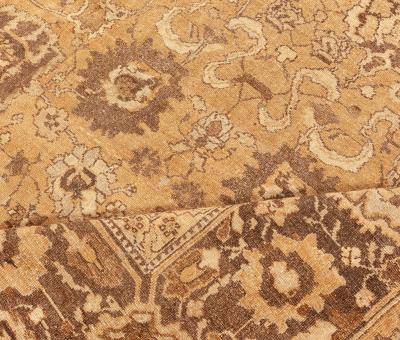 Authetic Indian Amritsar Tan Brown Hand knotted Wool Rug