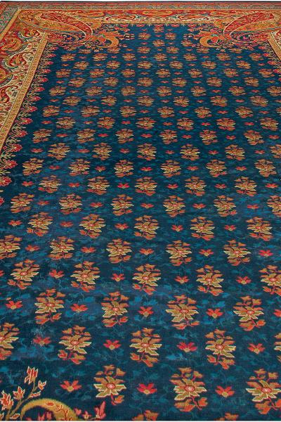 Authnetic English Axminster Blue Red Carpet
