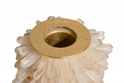 Aver Metais Brazilian Contemporary Candle Holder with Large Quartz Points