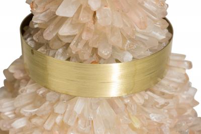 Aver Metais Brazilian Contemporary Candle Holder with Large Quartz Points