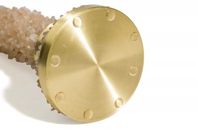 Aver Metais Brazilian Contemporary Candle Holder with Large Quartz Points