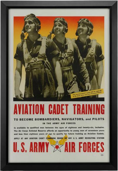 Aviation Cadet Training U S Army Air Force Vintage WWII Recruitment Poster