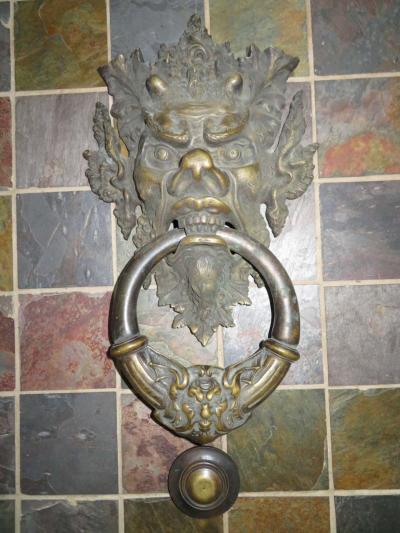 Awesome Antique Italian Bronze Vecchio Greenman Door Knocker