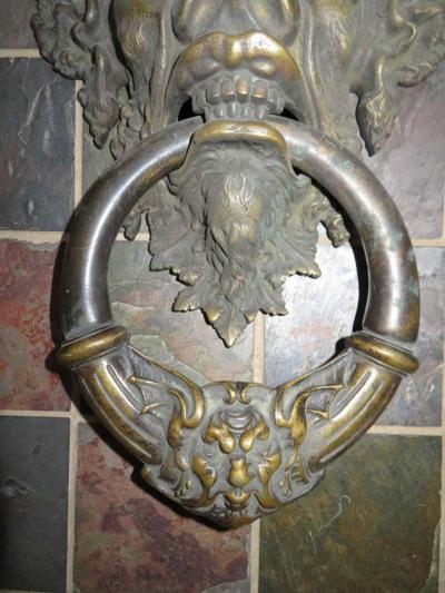 Awesome Antique Italian Bronze Vecchio Greenman Door Knocker
