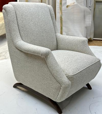 Awesome comfy pair of lounge chairs with rare horn shaped legs