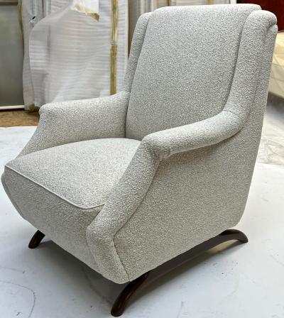 Awesome comfy pair of lounge chairs with rare horn shaped legs