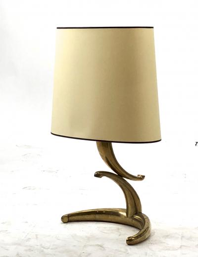 Awesome pair of gold bronze banana shaped table lamps