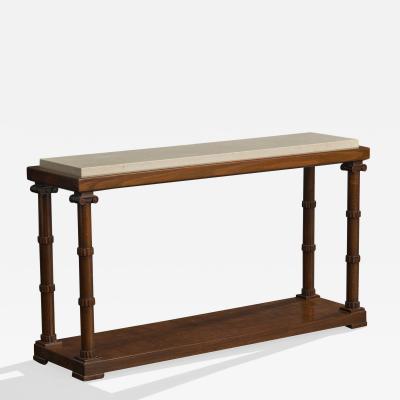 Axel Einar Hjorth Console Table with Wood and Marble Sweden 1930s