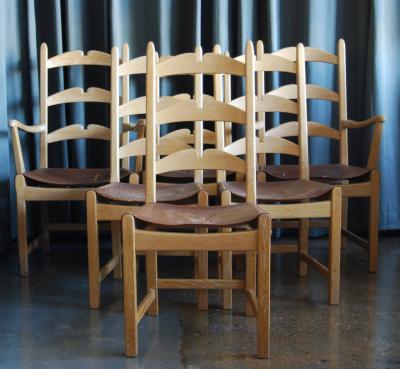 Axel Einar Hjorth Dining Set in Cerused Oak by Axel Einar Hjorth circa 1940